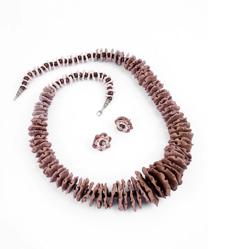 Handcrafted Coffee Clay Beads Necklace