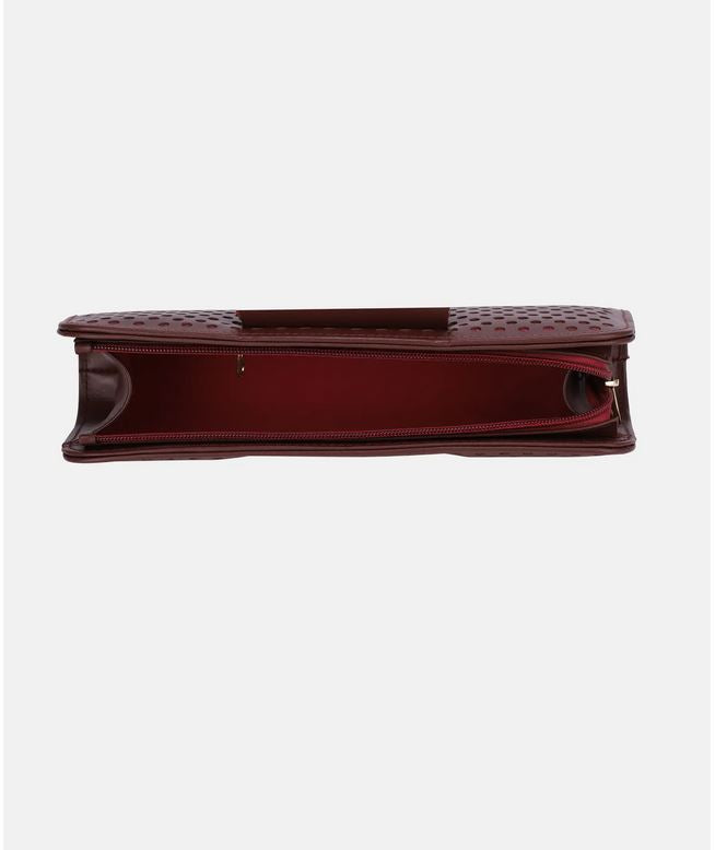 Genuine Leather Purse Coor Maroon