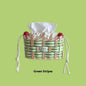 Colorful Wooden Woven Rattan Tissue Storage Basket