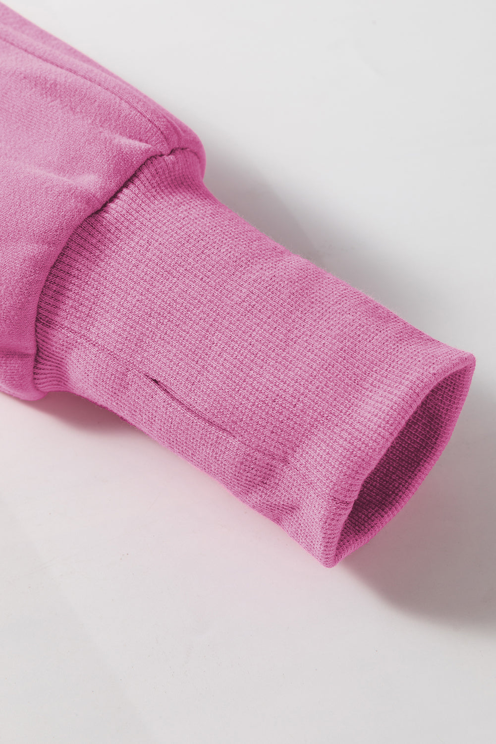Flamingo Zip Up Stand Collar Ribbed Thumbhole Sleeve Sweatshirt