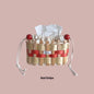 Colorful Wooden Woven Rattan Tissue Storage Basket