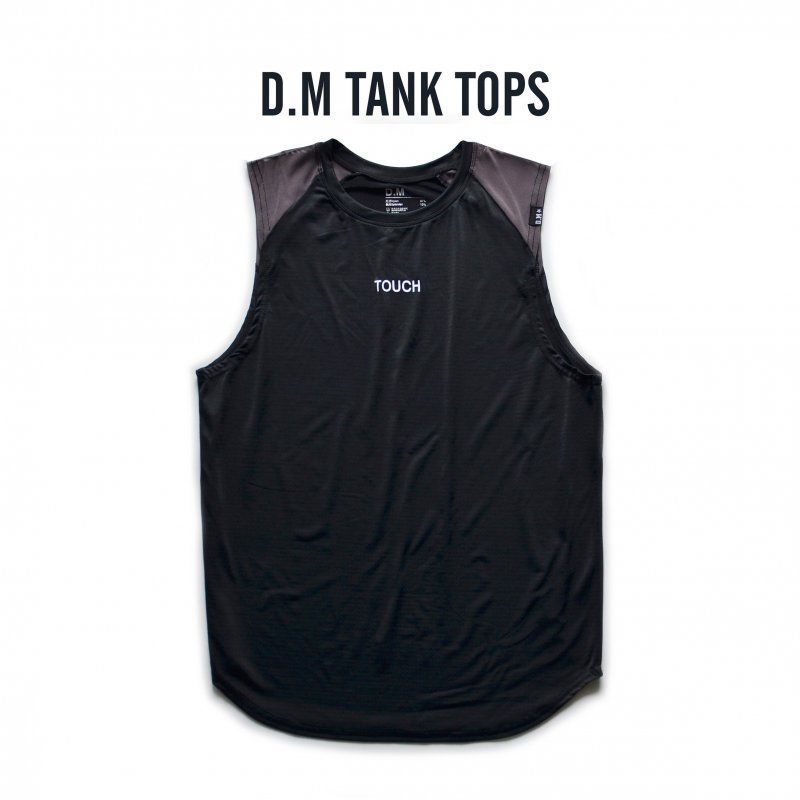 DM Men's Vest Summer Breathable Sports Small Mesh Mesh I-shaped Sleeveless Undershirt Drape Letter Color Matching Loose