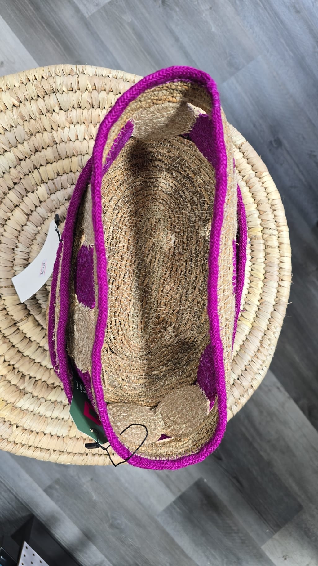 Oval Colorful Handcrafted Jute Basket – 11.5" x 6" x 4"