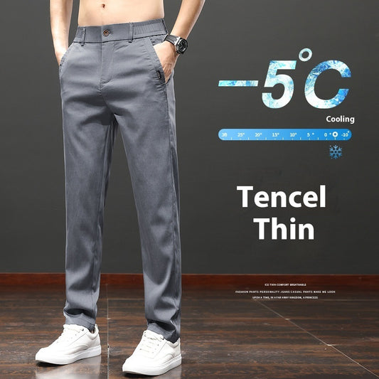 Tencel Lyocell Light And Easy To Care Slim-fitting Straight Pants Men's
