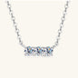 925 Sterling Silver Inlaid Moissanite Bar Necklace