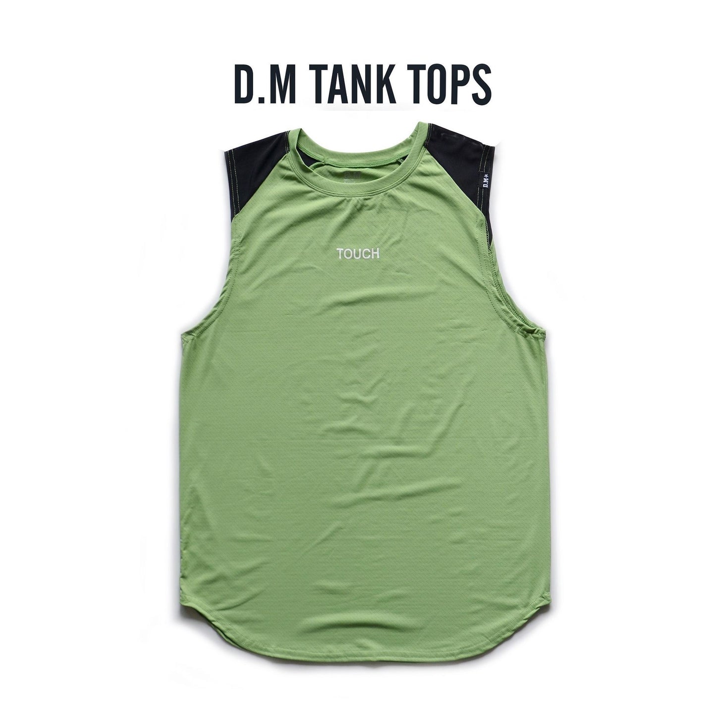 DM Men's Vest Summer Breathable Sports Small Mesh Mesh I-shaped Sleeveless Undershirt Drape Letter Color Matching Loose