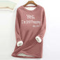 Thickened Plus Size Slim-fit Letter-printing Velvet Padded Bottoming Shirt