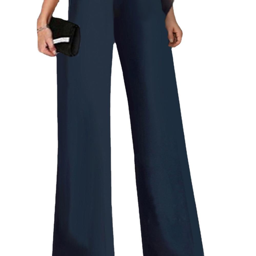 Women's Solid Color Short-sleeved Fashion Jumpsuit