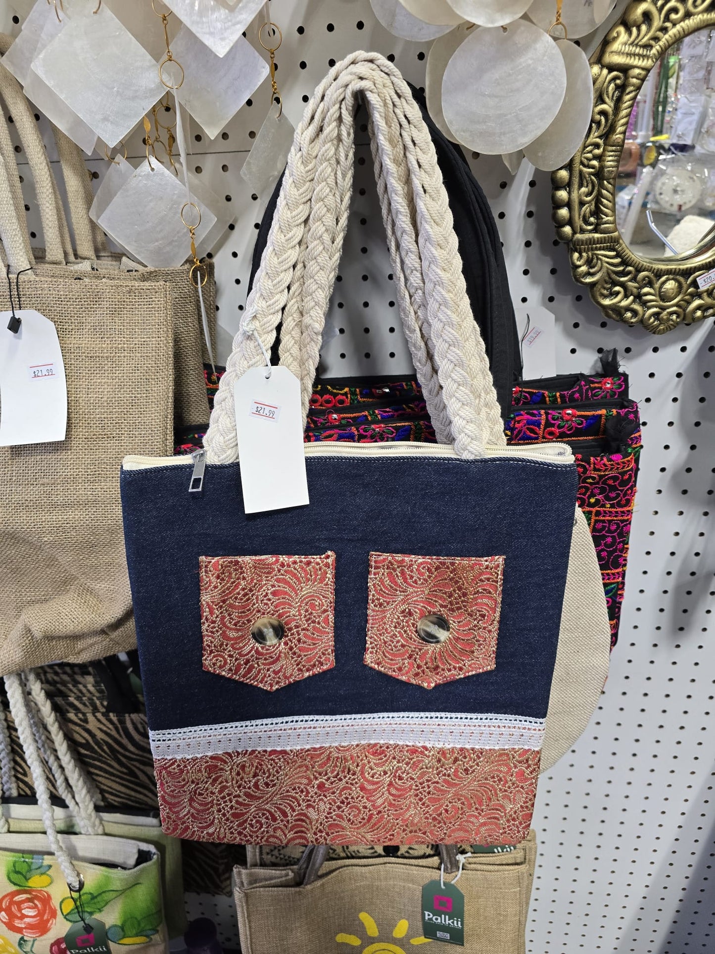 Stylish Jute Tote Bag with Cotton Lining