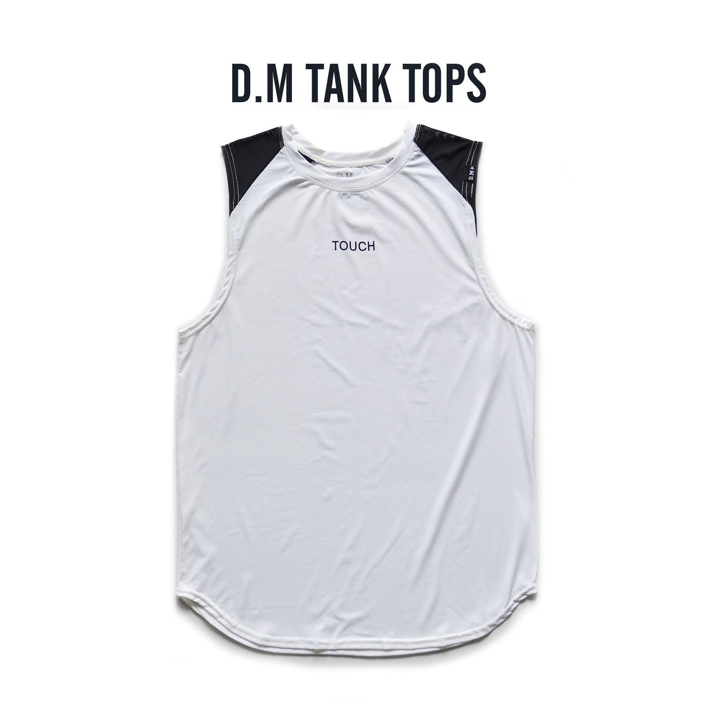DM Men's Vest Summer Breathable Sports Small Mesh Mesh I-shaped Sleeveless Undershirt Drape Letter Color Matching Loose