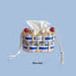 Colorful Wooden Woven Rattan Tissue Storage Basket