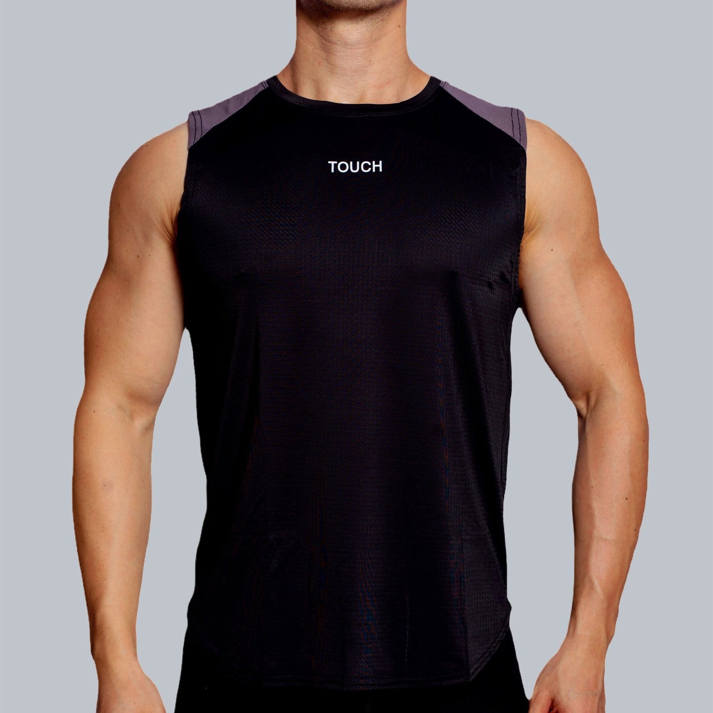 DM Men's Vest Summer Breathable Sports Small Mesh Mesh I-shaped Sleeveless Undershirt Drape Letter Color Matching Loose