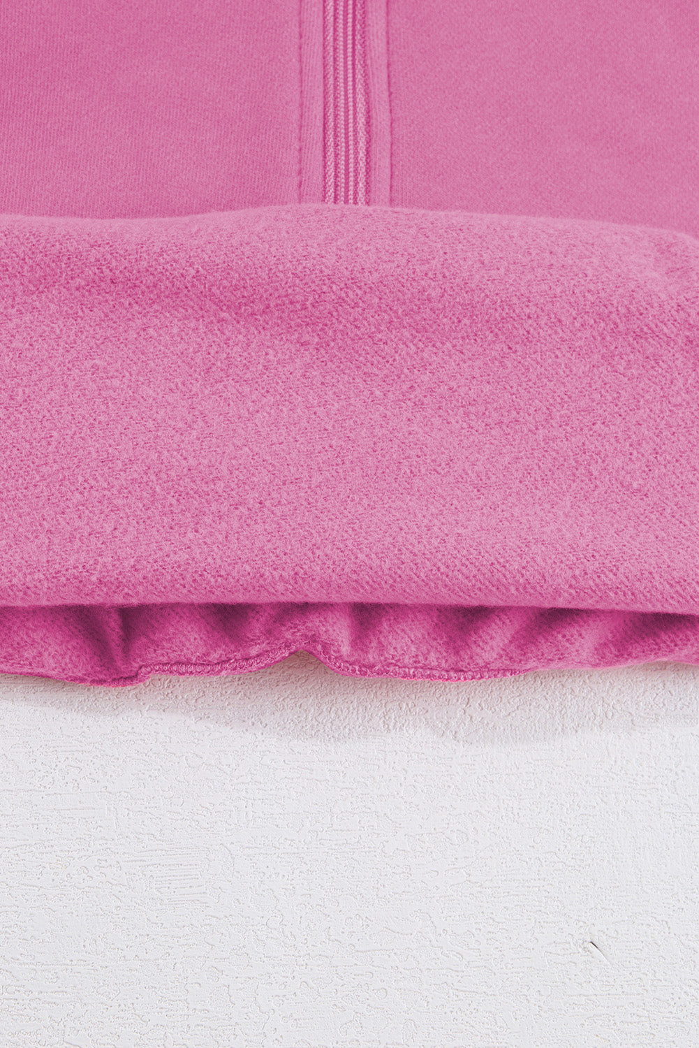 Flamingo Zip Up Stand Collar Ribbed Thumbhole Sleeve Sweatshirt