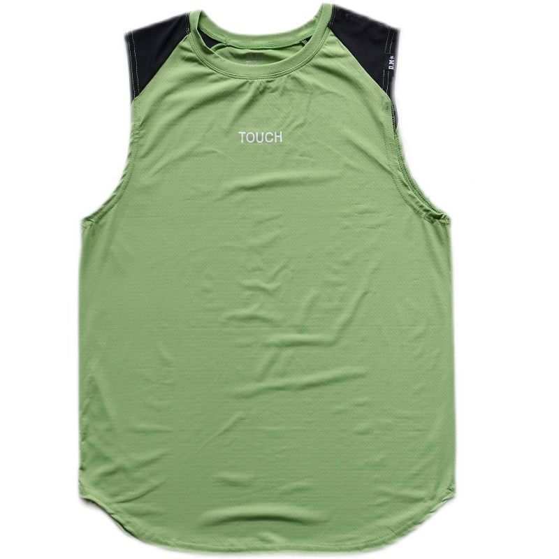DM Men's Vest Summer Breathable Sports Small Mesh Mesh I-shaped Sleeveless Undershirt Drape Letter Color Matching Loose