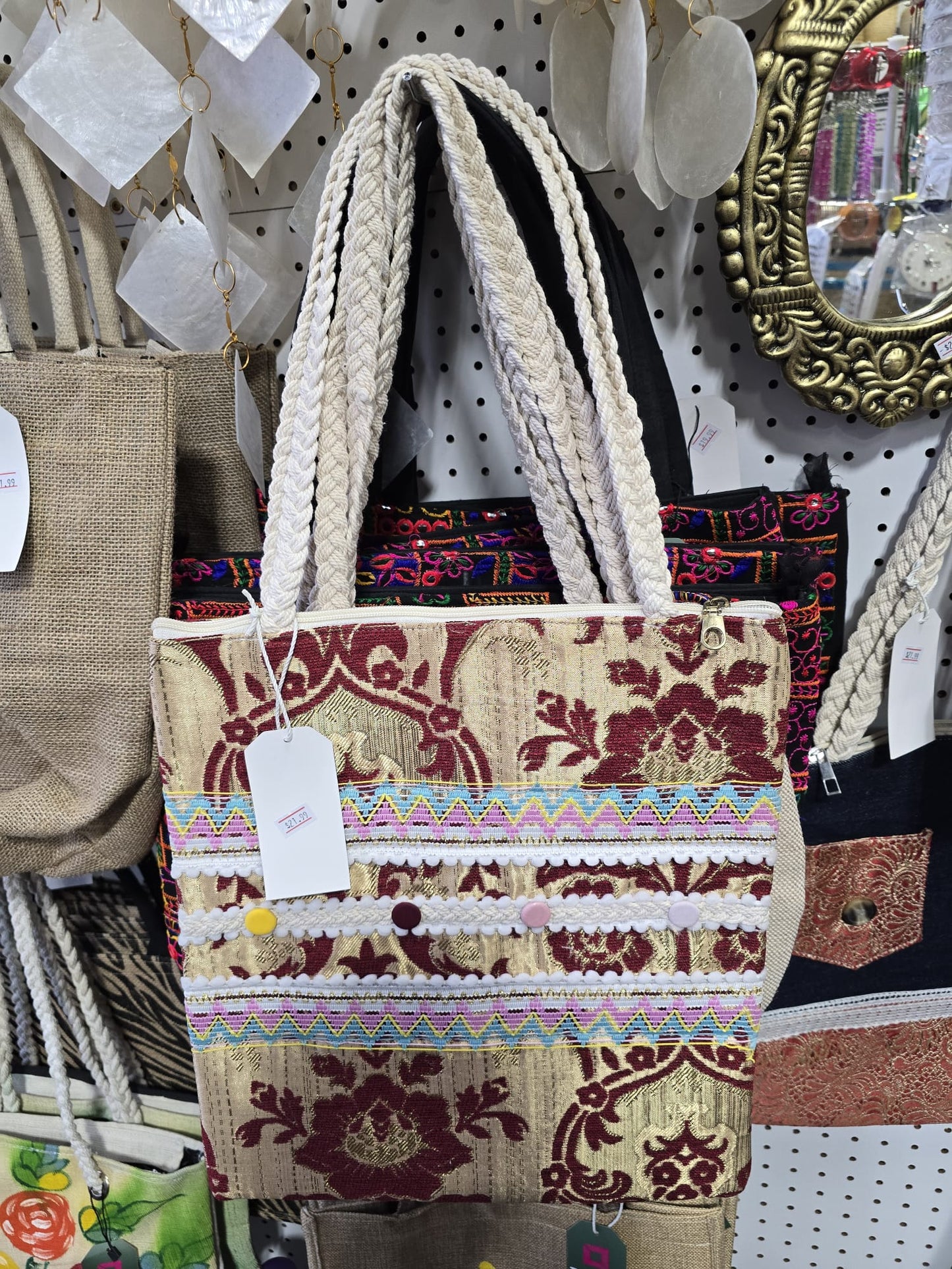 Stylish Jute Tote Bag with Cotton Lining